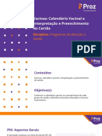 Vacinas: Calendário Vacinal e Interpretação e Preenchimento Do Cartão