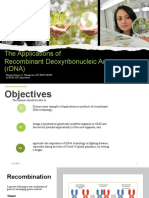 The Applications of Recombinant Deoxyribonucleic Acid (rDNA)