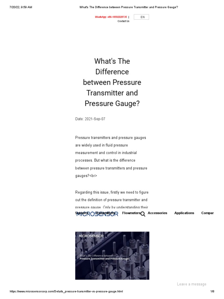 What's The Difference Between Pressure Transmitter and Pressure Gauge