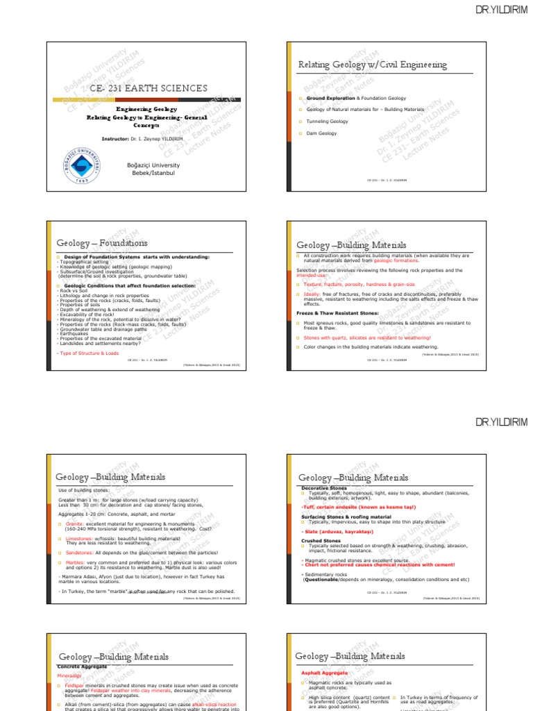 Engineering Geology and Building Materials | PDF | Dam | Rock (Geology)