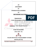 "Mitsubishi Electric": AN Assignment OF International Business ON