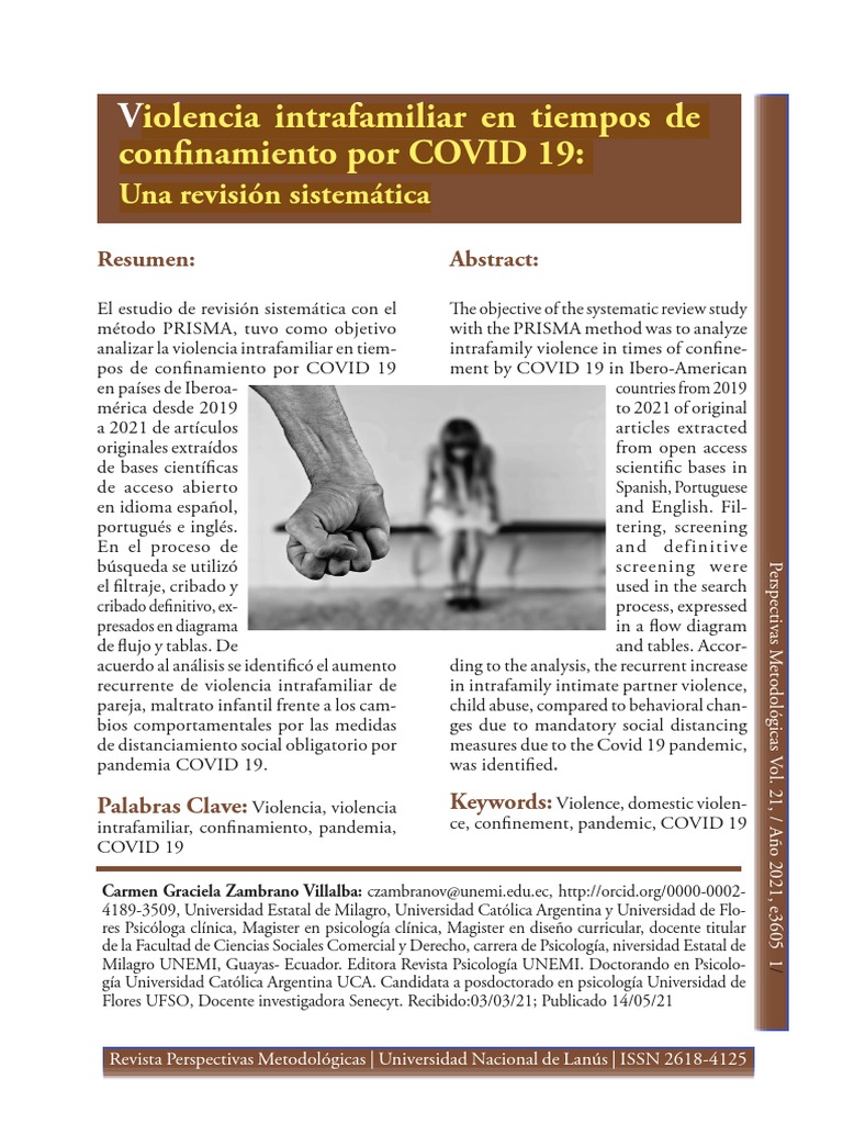 Violencia Intrafamiliar en Tiempos de Covid | PDF | Violencia ...
