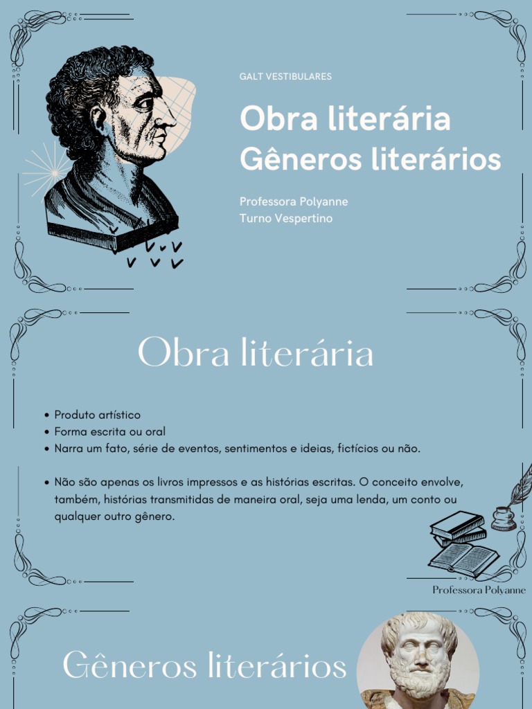 Obra Literária e Gêneros Literários | PDF | Teatro | Amor