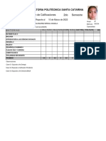 Evaluación de Calificaciones 2do Semestre: Preparatoria Politécnica Santa Catarina