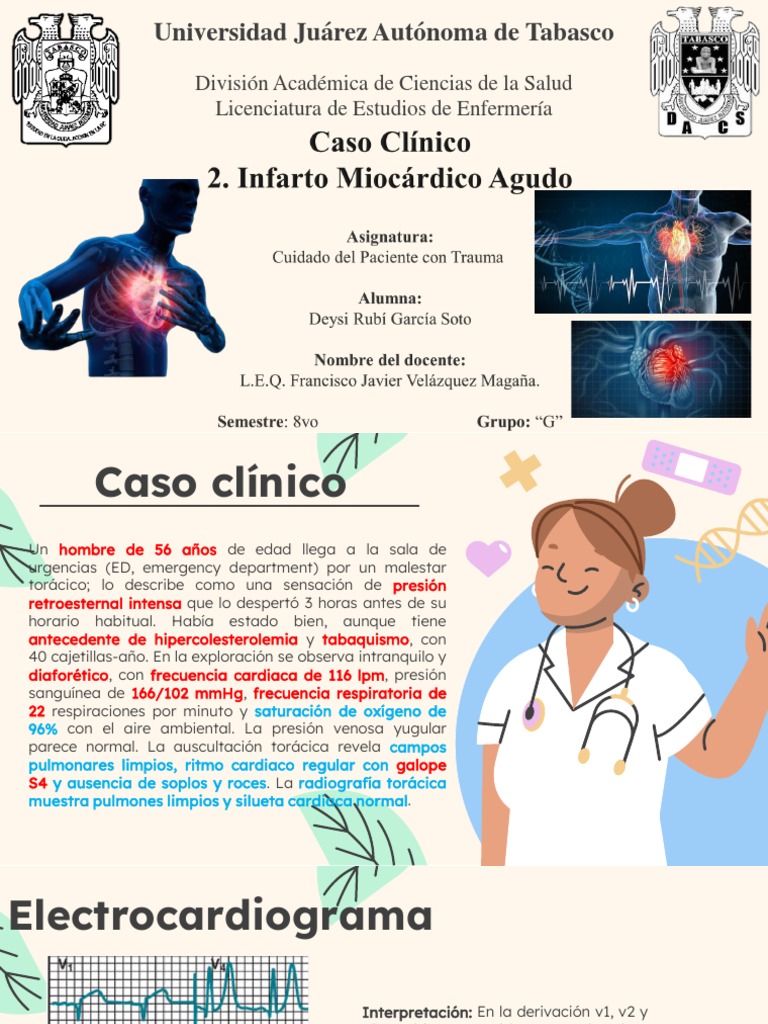 Caso clínico: Infarto agudo de miocardio | PDF | Infarto de miocardio ...