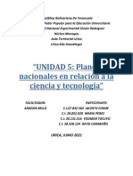 UNIDAD 5: Planes Nacionales en Relación A La Ciencia y Tecnología