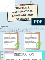 Mathematical Language and Symbols: Group 2 Presentation