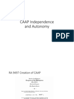 CAAP Independence and Autonomy under RA 9497