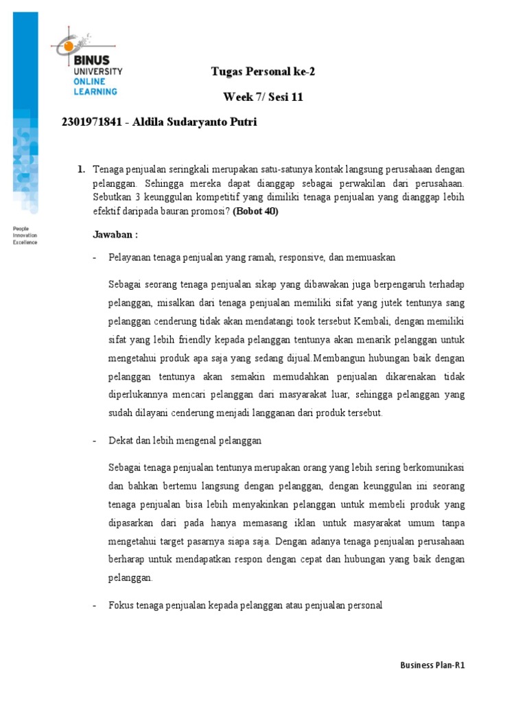 ENTR6488 Tugas Personal 2 | PDF