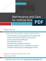 CH 3 Maintenance and Care For Artificial Airway