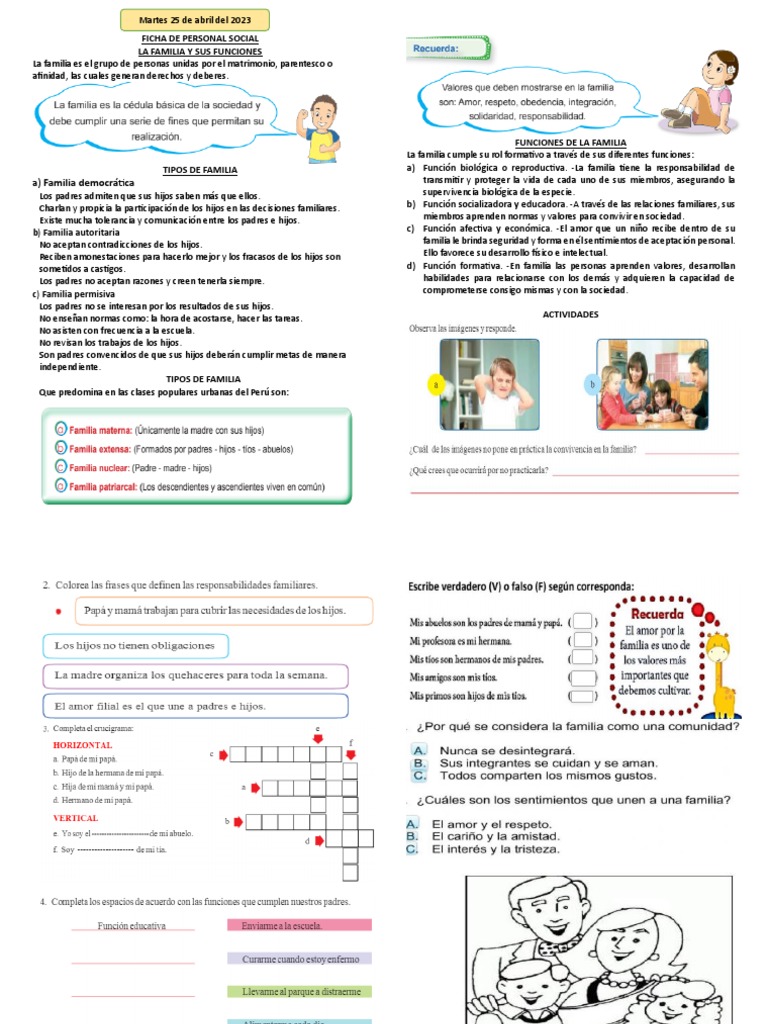 Ficha La Familia | PDF