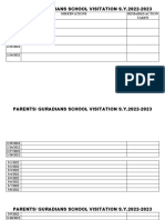 Parent/Guardian School Visitation Log 2022-2023