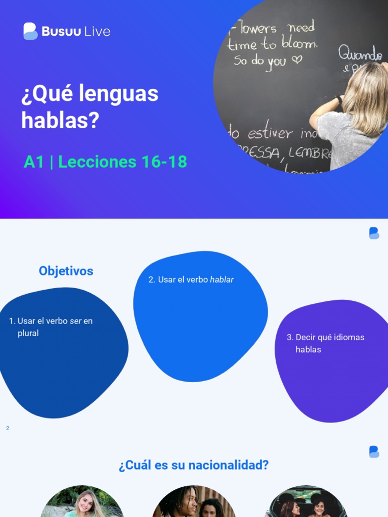 Busuu Live Lesson 6 (What Languages Do You Speak - ) - ES A1 - Student ...