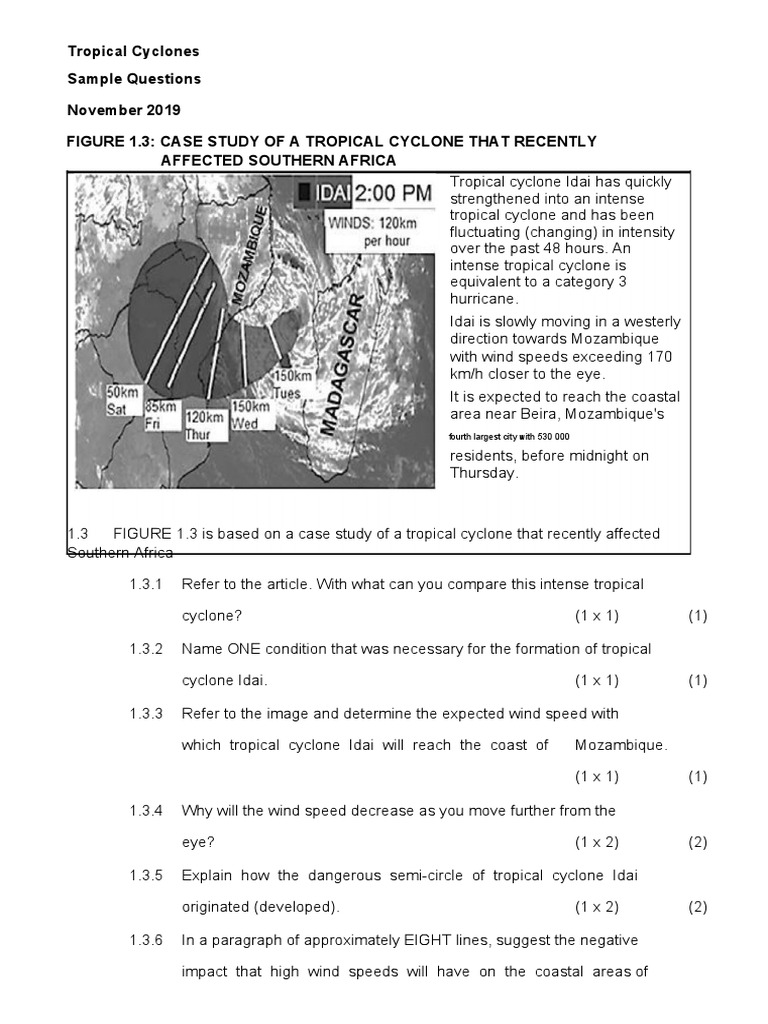 Tropical Cyclone Idai Case Study | PDF | Tropical Cyclones | Eye (Cyclone)