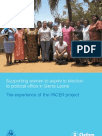 Supporting Women to Aspire to Election to Political Office in Sierra Leone: The experience of the PACER project
