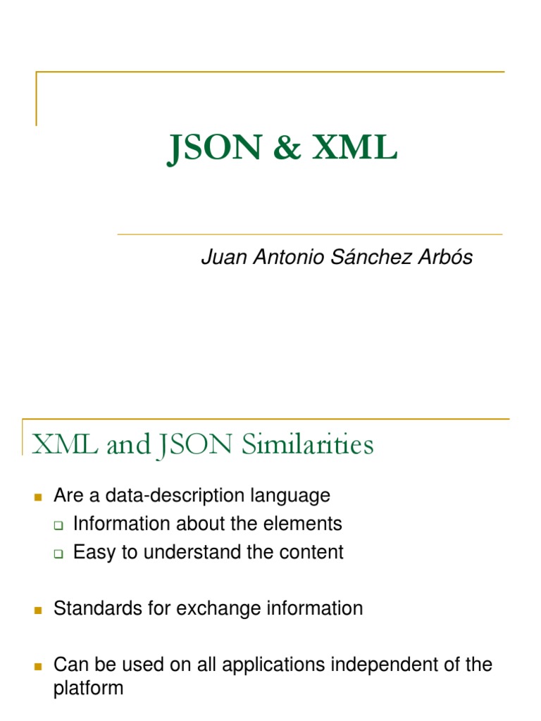 XML & JSON for Web Developers | PDF | Computers
