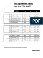 Examination Schedule Winter 2021