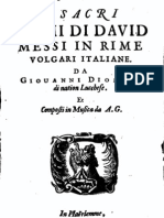 I Sacri Salmi Di Davide (Con Spartito) Messi in Rime Volgari Italiane, Da Giovanni Diodati 1664
