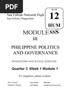 Philippine Politics and Governance: HUM SS