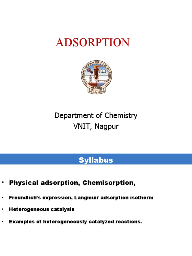 Role of Adsorption in Heterogeneous Catalysis | PDF | Catalysis ...