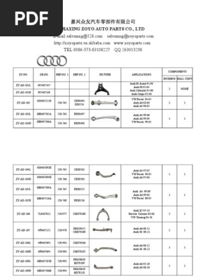 Auto Parts Catalog for Audi & Mercedes | PDF | Audi | Volkswagen