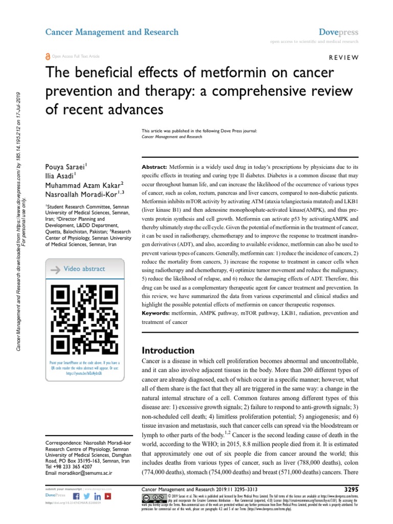 The Beneficial Effects of Metformin On Cancer Prevention and Therapy: A ...