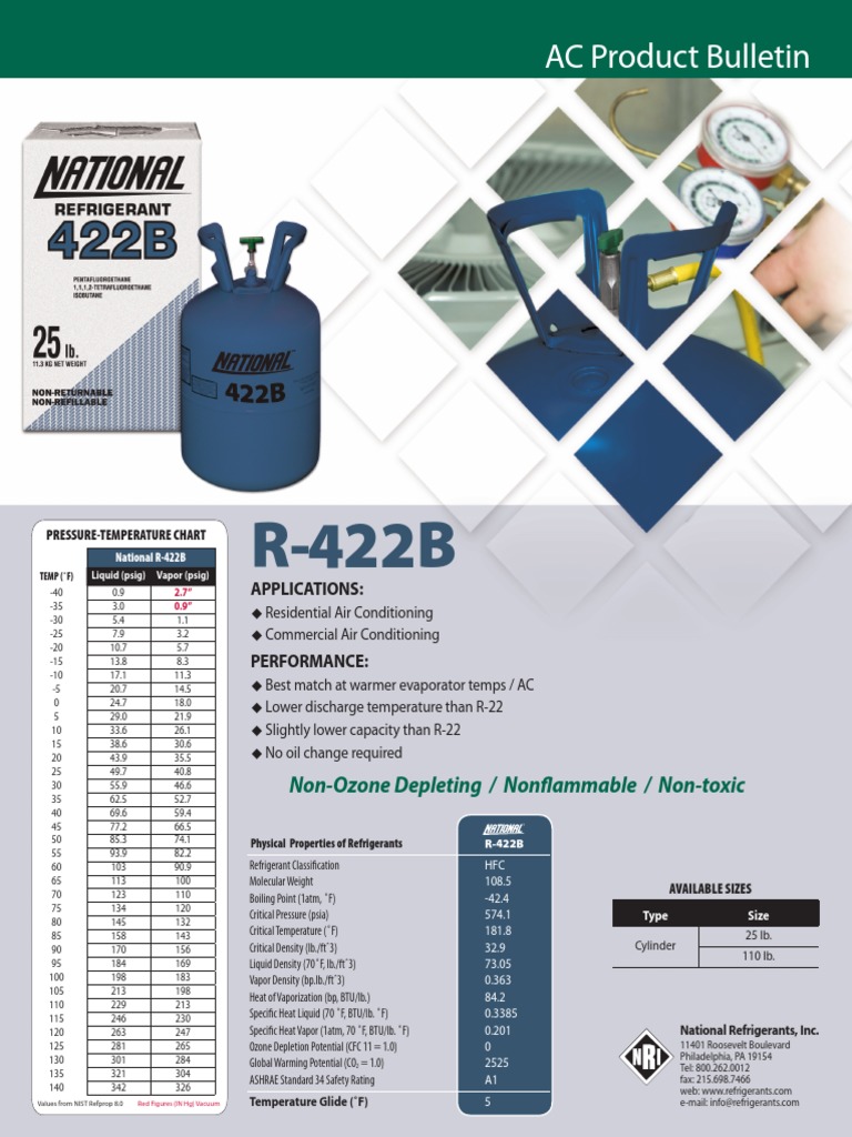 Nat R422B SS PDF Gases Physical Quantities