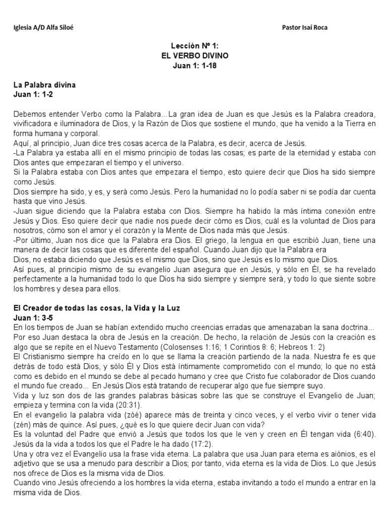 Curated visual reference: El Verbo Divino En Juan 1 1 18 Pdf Jesús Photo Inspiration