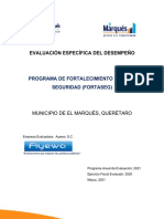 Evaluación Específica Del Desempeño: Programa de Fortalecimiento para La Seguridad (Fortaseg)