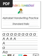 Download Standard Print Italic Alphabet Handwriting Practice Activity Book Donnette E Davis St Aidens Homeschool by Donnette Davis SN6417576 doc pdf
