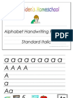 Standard Print Italic Alphabet Handwriting Practice Activity Book, Donnette E Davis, ST Aiden's Homeschool