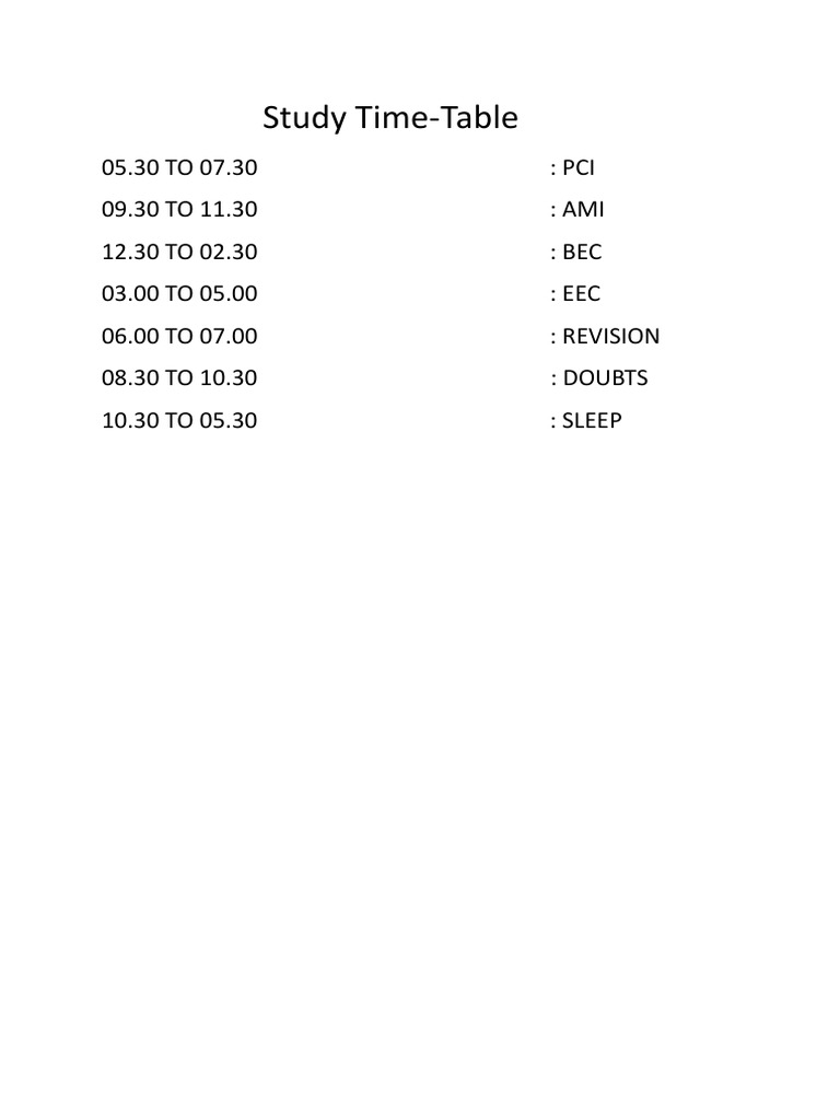 16 Hours Study Time Table Pdf Free Download
