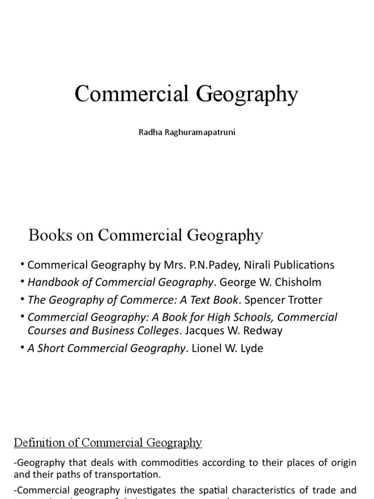 Commercial Geography Unit 1 and 2_c4ce87086938ceb684be7705c9d0dab1 PDF