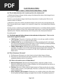 Notes CH 1 - Modern Period in Indian History