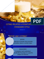 Citing Related Literature Using Standard Style: Lesson 2