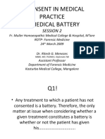 Consent in Medical Practice 2. Medical Battery: Session 2