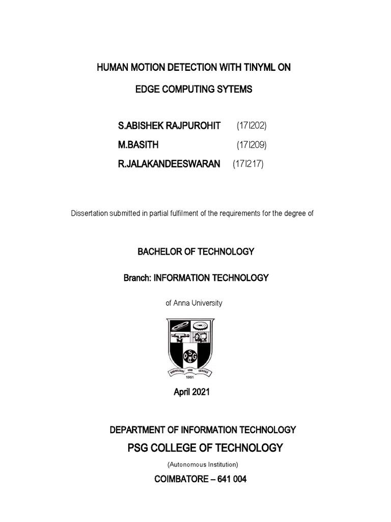 Human Motion Detection with TinyML | PDF | Artificial Neural Network ...
