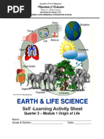 Earth & Life Science: Department of Education