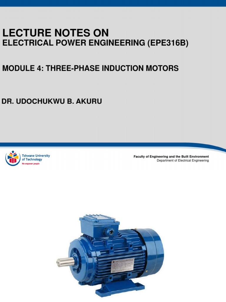 Unit 4 ThreePhase Induction Motors PDF Electric Motor Electricity