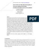 A Quantitative Study of The Perceived Impact of Social Media Networks On Bahraini Users' English Language Learning