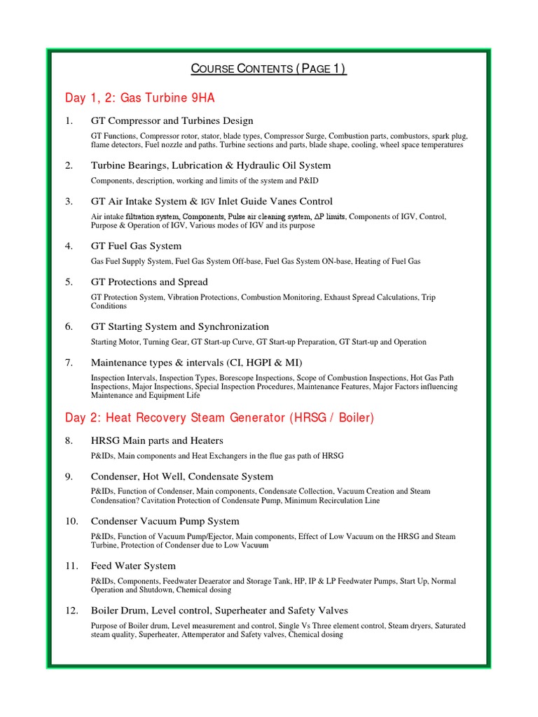 HRSG and Gas Turbine Training Overview | PDF | Steam | Boiler