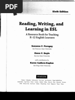 Reading, Writing, and Learning in ESL: A Resource Book For Teaching K-12 English Learners