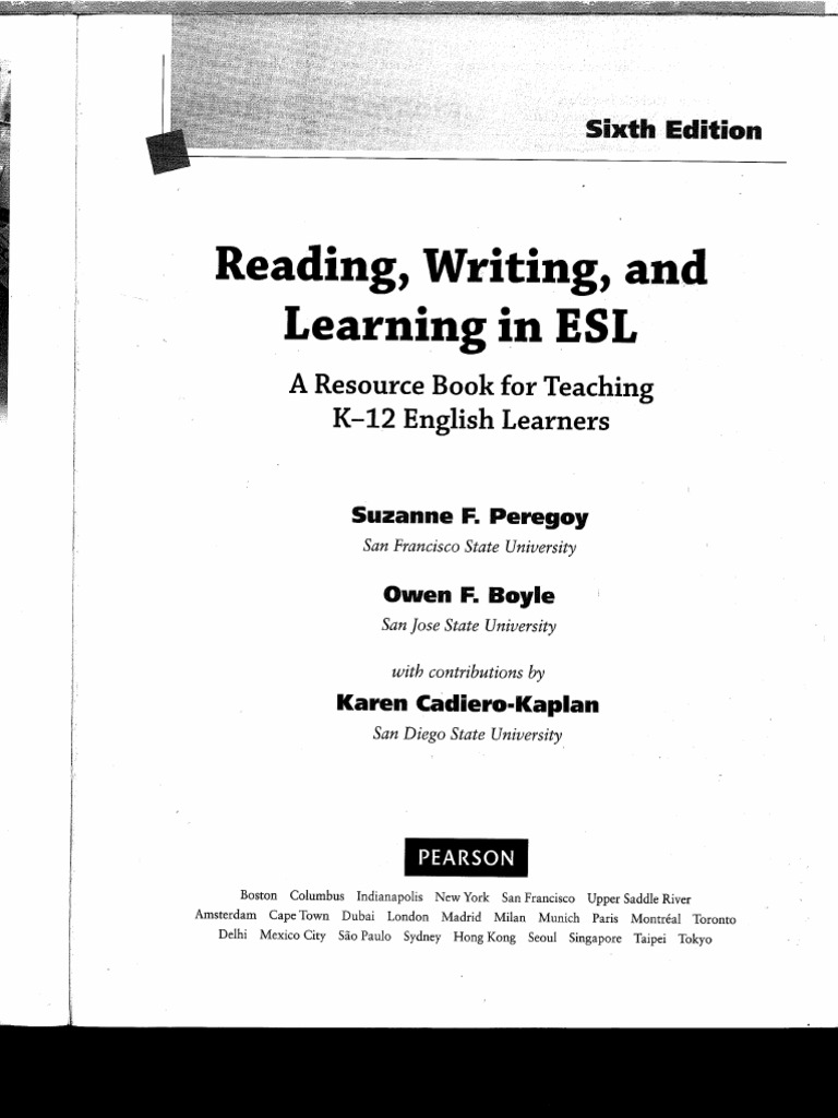 Reading, Writing, and Learning in ESL A Resource Book For Teaching K