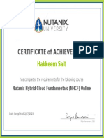 Certificate of Achievement: Hakkeem Sait