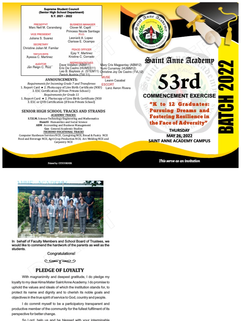Grade 12 Program Cover Front and Rear Edited | PDF | Science
