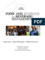 Food and Beverage Management: Report Topic: Oxford THM Program - F&BM Process in EU