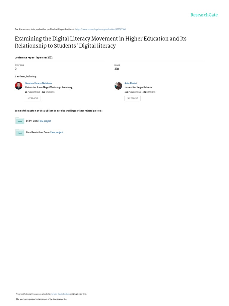 Digital Literacy in Higher Education | PDF | Literacy | Educational ...