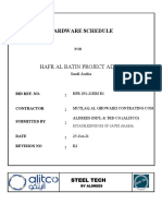 Hardware Schedule: Hafr Al Batin Project Add'L