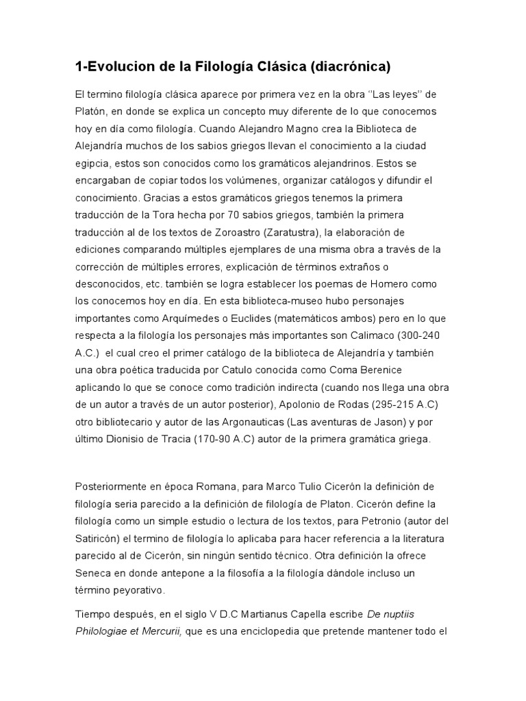 Introduccion A La Filologia Clasica | PDF | Filología | Artes del ...