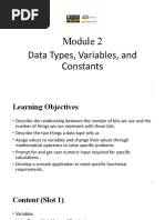 Data Types, Variables, and Constants